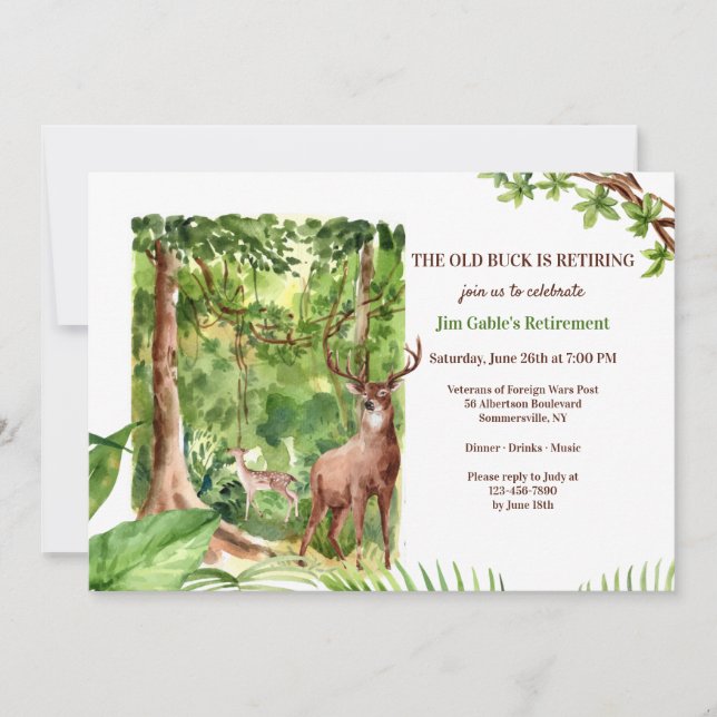 Deer in the Woods Invitation (Front)