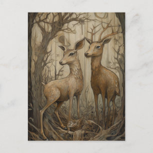 Deer in the Woods Postcard