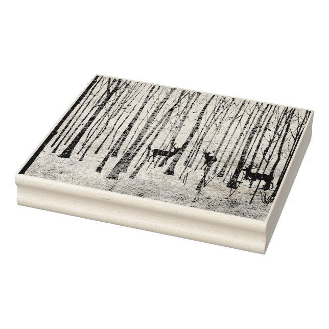 Deer in the Woods Rubber Stamp (Stamp)