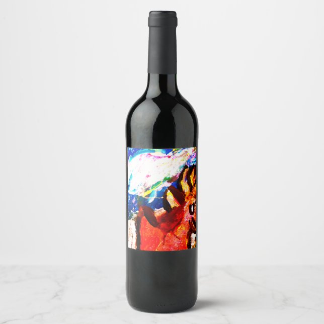 Deer in winter  wine label (Front)