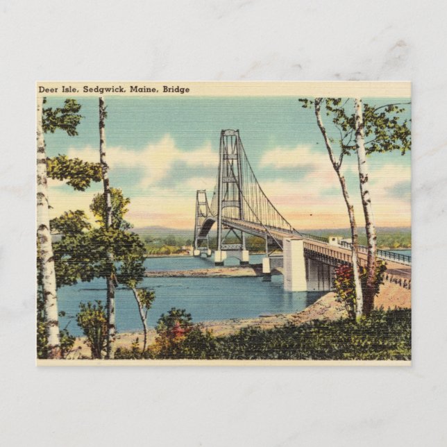 Deer Island, Sedgwick, Maine, Bridge Postcard (Front)