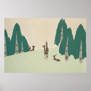 Deer Kamisaka Sekka japan painting art canvas cc0  Poster