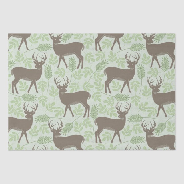 Deer leaf nature pattern tissue paper (Front)