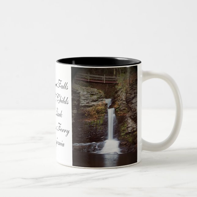 Deer Leap Falls Two-Tone Coffee Mug (Right)