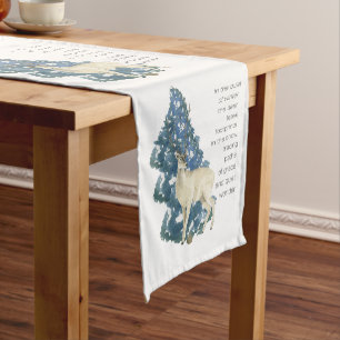 Deer Leave Footprints In The Snow Short Table Runner