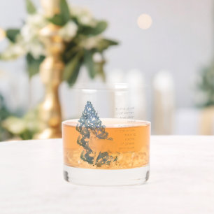 Deer Leave Footprints In The Snow Whiskey Glass