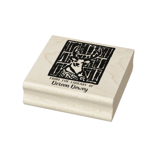 Deer Library Bookplate Stamp (Stamp)