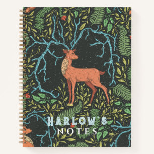 Deer-like Mythical Creature Botanical Notebook