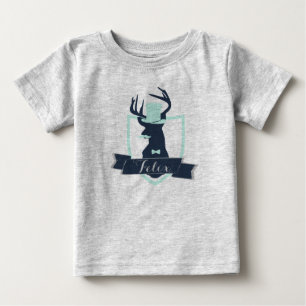 Deer Little Man, Custom, Baby Football Bodysuit