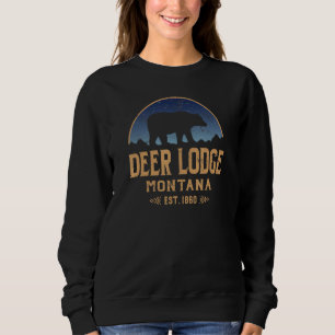Deer Lodge Montana MT Big Sky Country Bear & Mount Sweatshirt