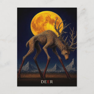 Deer Long Socks gothic Surreal Postcard