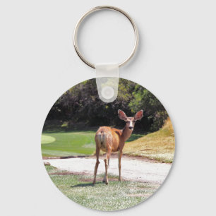 deer looking at the camera nature key ring