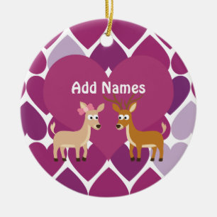 Deer Love Ceramic Ornament