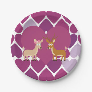 Deer Love Paper Plate