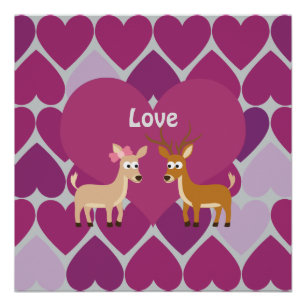 Deer Love Poster