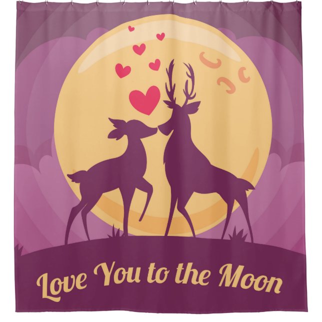 Deer Love Scene Shower Curtain (Front)