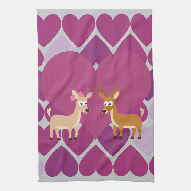 Deer Love Tea Towel (Vertical)