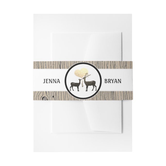 Deer Love Woodland Deer Wedding Custom Invitation Belly Band (Front Example)