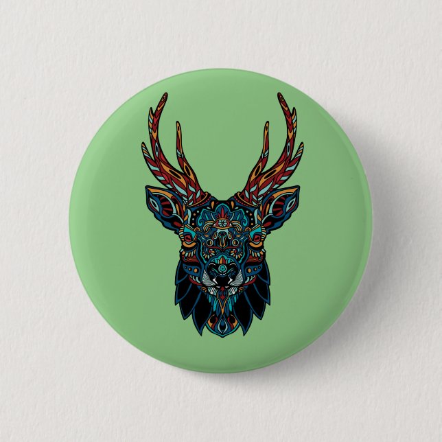 Deer Mandala  6 Cm Round Badge (Front)