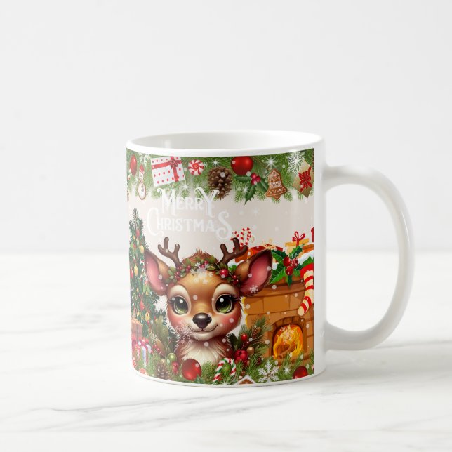 deer, merry chrisnas coffee mug (Right)