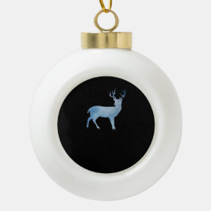 Deer Modern Artistic Design Ceramic Ball Christmas Ornament