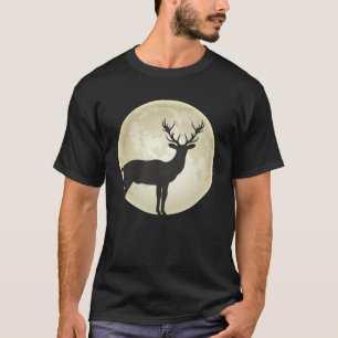 Deer Moon Antler Roe Stag and Forest animal T-Shirt