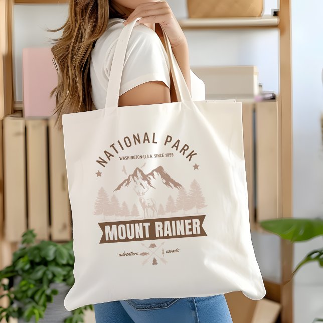 Deer & Mountain Scene – Mount Rainer Tote Bag (Creator Uploaded)