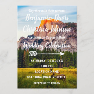 Deer & Mountains Wedding Invitation