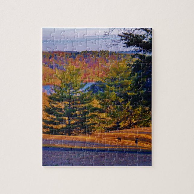 Deer & Mt. Lake Jigsaw Puzzle (Vertical)