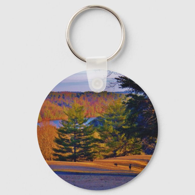 Deer & Mt Lake Key Ring (Front)
