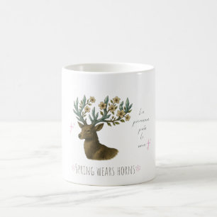 Deer Mug with Flower Antlers – Spring Coffee Cup