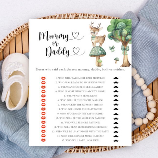 Deer - mummy or daddy baby shower game (Creator Uploaded)