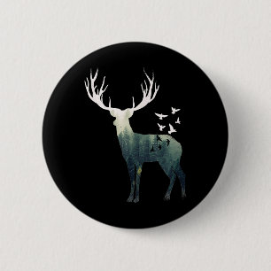 Deer - Natural Animal - Deer - Environmental Prote 6 Cm Round Badge