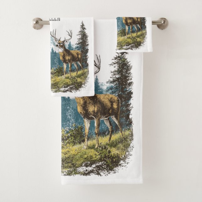 Deer Nature Bath Towel Set (Insitu)