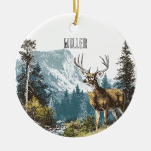Deer Nature  Ceramic Ornament