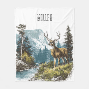 Deer Nature  Fleece Blanket