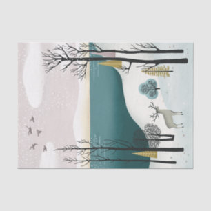 Deer & Nordic Winter Woodland Christmas Wrapping Tissue Paper