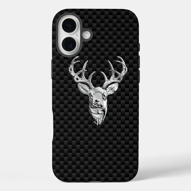 Deer on Carbon Fibre Style Print Case-Mate iPhone Case (Back)