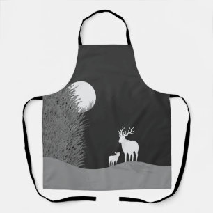 Deer on Moon Lit Hill Apron