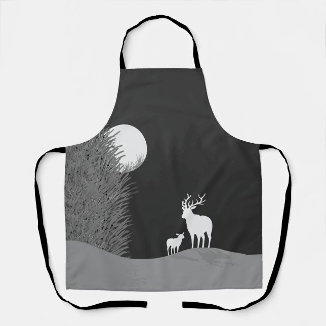 Deer on Moon Lit Hill  Apron (Front)