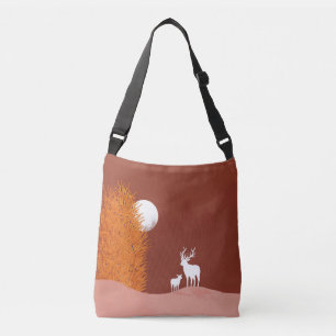 Deer on Moon Lit Hill Crossbody Bag