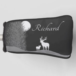 Deer on Moon Lit Hill Personal Golf Head Cover