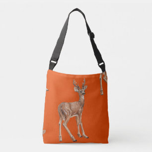 Deer on red crossbody bag
