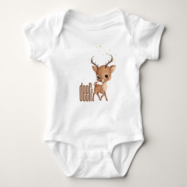 DEER on Run Baby Bodysuit (Front)
