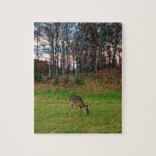 Deer on sunset golf course jigsaw puzzle