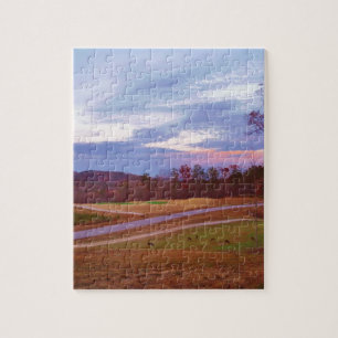 Deer on sunset golf course jigsaw puzzle