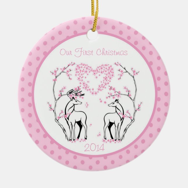 Deer Our First Christmas Customisable Ornament (Front)