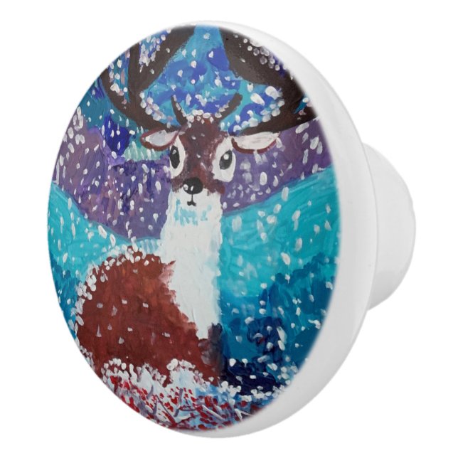 Deer Painting Ceramic Knob (Right)