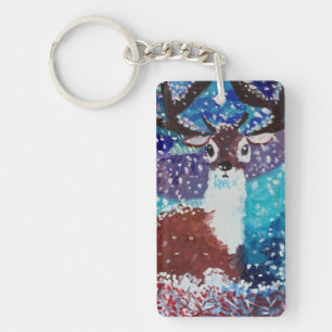 Deer Painting Key Ring