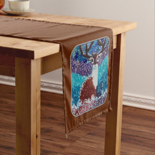 Deer Painting Short Table Runner